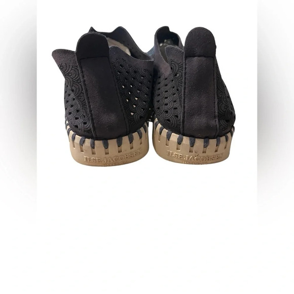 Ilse Jacobsen Women's Tulip Flat Slip On Shoe Navy Blue Perf Leather - Picture 5 of 7